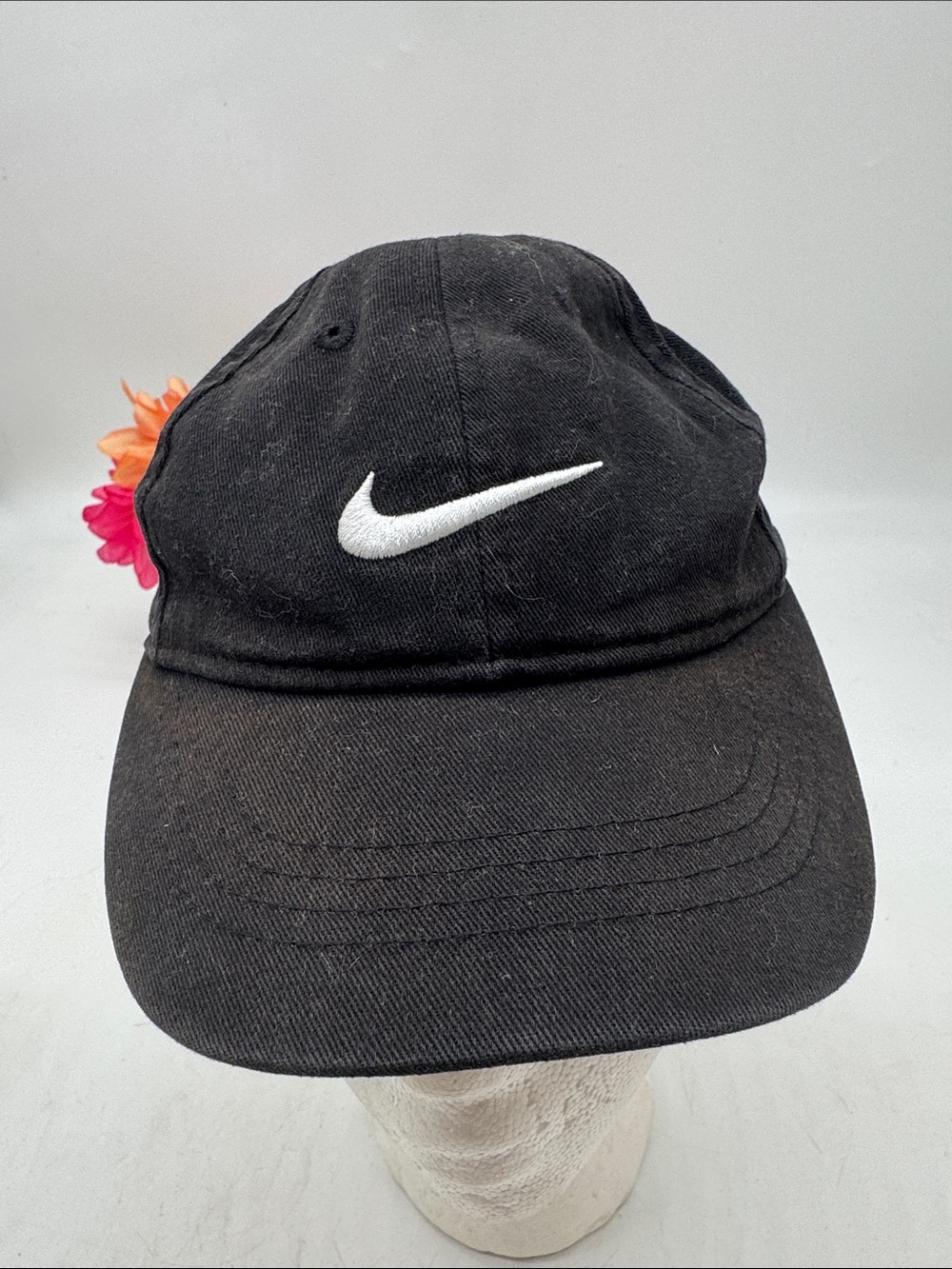 Nike Black Cap for Toddler with White Swoosh HT10280G